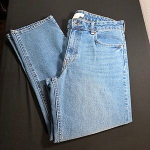 HM Womens High Rise Straight Leg Jeans Medium Wash Blue Size 10 Denim Pants